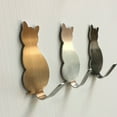 thumbnail image 1 of 2Pcs Hook Sturdy Strong Adhesive Cat Design Stainless Steel Sticky Hook for Kitchen, 1 of 8