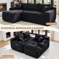 thumbnail image 4 of Lunale L-Shaped Modular Sectional Sofa with Left Chaise, No Assembly Required, Boneless Polyester Cloud Couch for Living Room, Gray, 4 of 10