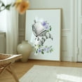 thumbnail image 6 of Raccoon, Forest Animals, Woodland Animals, Boho, Purple Flowers, Gender Neutral Nursery - Illustration Animal Watercolor Floral Whimsical Woodland Flowers Oak Framed Wall Art Print 18 x 24 inches, 6 of 12