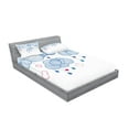 thumbnail image 2 of Ambesonne Modern Fitted Sheet & Pillow Sham Set, Hand Drawn Clouds, Full, Violet Blue Magenta, 2 of 2
