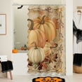 thumbnail image 5 of kladzum Multiple Patterns Shower Curtain 71x71in Pumpkin Maple Leaf Rrinted Shower Curtain Liner Thickened Waterproof Shower Curtains with 12 Hanging Rings for Bathroom, Shower Room, 5 of 6