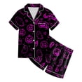 thumbnail image 5 of KPOPLK Halloween Pajamas Sets for Girls 2T-13T Short Sleeve Button Down Shirt and Elastic Waist Shorts Jammies Teen Girl 2 Piece Pjs,Size 10-11 Years, 5 of 5
