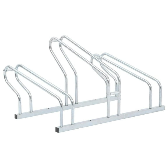 vidaXL Bicycle Stand for 3 Bikes Floor Freestanding Galvanized Steel