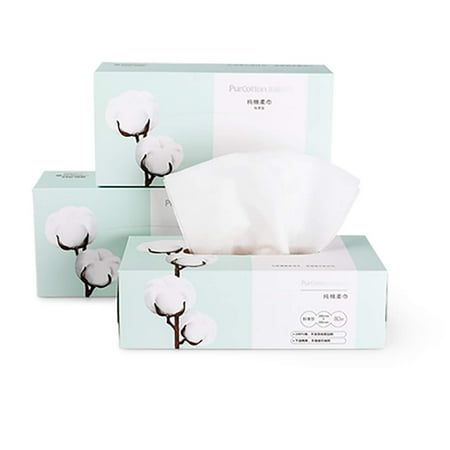 Set of 3 PurCotton Quality Cotton Tissue 100% Cotton 100pc/BX Pack 200mmx200mm Sheet Super Soft 原厂正品 (300 Pack) …