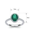 thumbnail image 5 of SuperJeweler 1 1/2 Carat Oval Shape Created Emerald and Halo Diamond Ring In Sterling Silver For Women, 5 of 6