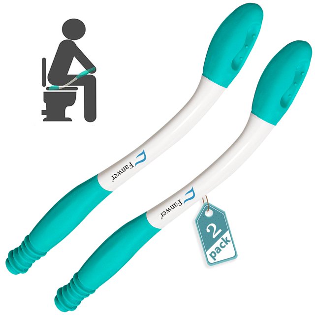 Fanwer, herramienta de limpieza para baño de 40 cm de alcance largo, paquete de 2