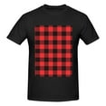thumbnail image 4 of Bingfone Buffalo Plaid Red Black Men'S Loose Fit Short-Sleeve Pocket T-Shirt, 4 of 7