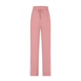 thumbnail image 5 of KDDYLITQ Track Pants Women Oversized Drawstring Pants Baggy Straight Wide Leg Joggers Barrel Plus Size Loungewear Stripes Loose Sweat Pants with Pockets Pink XL, 5 of 5