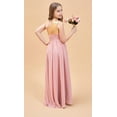 thumbnail image 2 of ETHAN A-Line One-Shoulder Floor-Length Chiffon Junior Bridesmaid Dress With Ruffle Red Size 4, 2 of 7