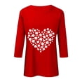 thumbnail image 6 of felwors Women's St Patricks Day Shirts Lucky Shamrock Clover Irish Tee Shirt Crewneck 3/4 Sleeve Holiday St Pattys Tops (Red, XL), 6 of 8
