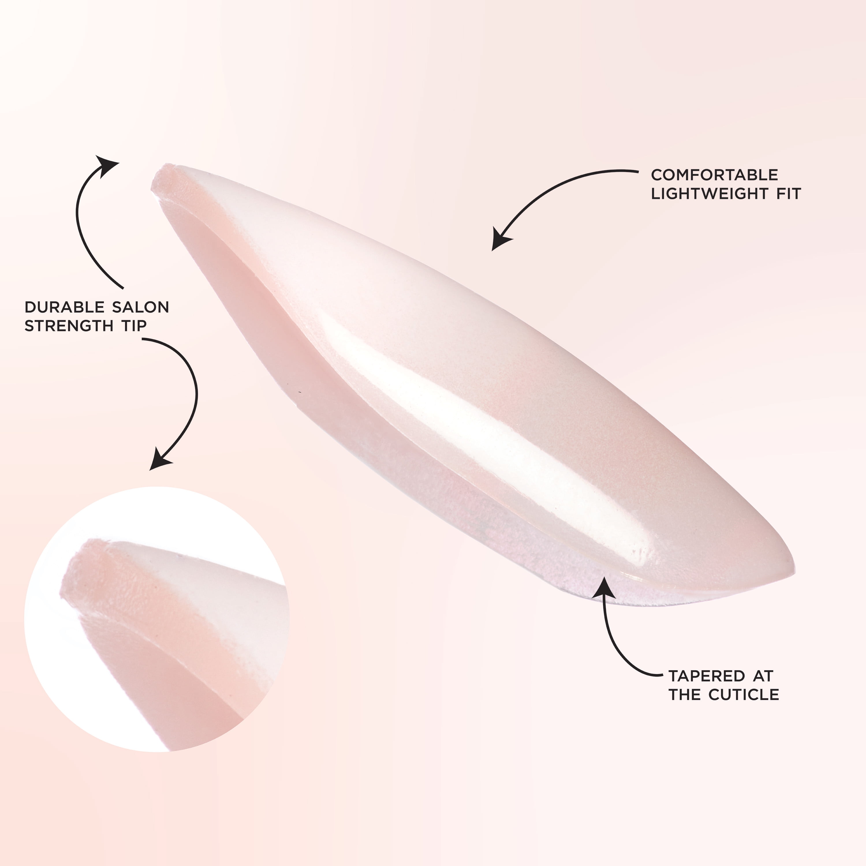 (3 pack) Salon Perfect Artificial Fake Press-Ons, 178 Modern French Tip, White Ombre, Short Oval, File and Glue Included, 30 Nails