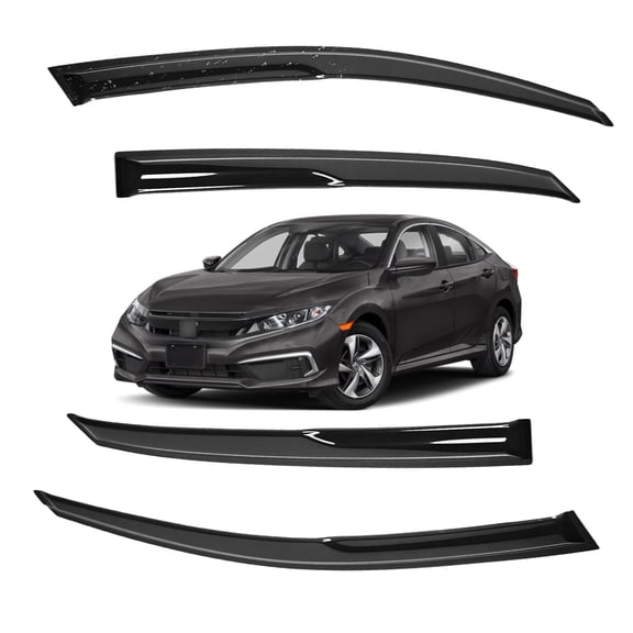 For 2016-2021 Honda Civic 4 Door Hatch Window Visors Rain Guards Deflectors US