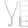 thumbnail image 2 of Everly Women's Diamond Accent 14k White Gold Initial 'J' Pendant with Chain, 2 of 9