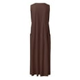 thumbnail image 6 of Cathalem Holiday Dresses for Women Plus Size Womens Summer Dresses Beach Casual Plus Size Sleeveless Loose Flowy Sundresses(Brown,S), 6 of 6
