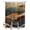 SaddleBrown, variant on Split Shower Curtain for Transfer Bench, Vintage Green Blue Fabric Shower Curtains for Bathroom, Farmhouse Retro Art Tub Sliding Transfer Bench Waterproof Bath Curtains 72"x78"
