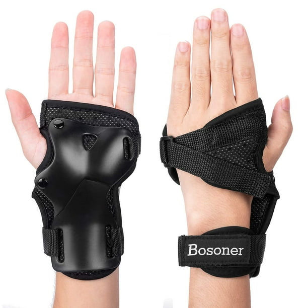 Muñequeras BOSONER Muñequeras para Patinaje sobre Ruedas Skateboarding Muñequeras Brace Equipo de protección para Adultos/niños/jóvenes (1 par)