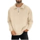 thumbnail image 2 of pstuiky camisa de manga larga para hombre, Blusas casuales de color liso con cuello plegable y cremallera para hombre, de manga larga Tops de hombre l, 2 of 6