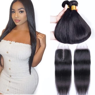 Brazilian Straight Virgin Hair 3 Bundles With Closure Free  display picture 3