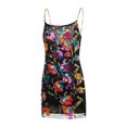 thumbnail image 3 of SAYOO Vestido corto informal con tirantes y cadena para mujer, con cuello en V, sin espalda, con lentejuelas SAYOO  Casual, 3 of 9