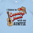 thumbnail image 4 of Inktastic I Listen to Country Music with My Auntie Guitar and Hat Boys or Girls Baby T-Shirt, 4 of 5