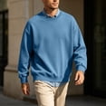 thumbnail image 6 of RongHuan Mens Sweatshirt Crewneck Long Sleeve Sweatshirts Soft Fall Winter Pullover Tops, 6 of 7
