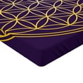 thumbnail image 2 of Ambesonne Geometric Fitted Sheet, Circle Overlap, Full Size, Dark Purple Earth Yellow, 2 of 3