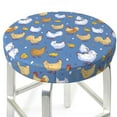 thumbnail image 6 of Goofa Chicken Family Printed Stool Covers Round, Waterproof Round Bar Stool Covers Anti-Slip Round Bar Stool Seat Cover with Elastic Bands Durable -13 inch, 6 of 7