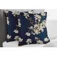 thumbnail image 4 of S4Sassy Blue Cotton Poplin Bird & Magnolia Pillow Case Sofa Cushion Cover Sofa Waist Throw Home Decor 2Pcs-22 x 22, 4 of 5
