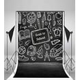 thumbnail image 2 of GreenDecor 5x7ft Photography Background Back to School Chalk Drawing Chalkboard Sketch Illustrations Blackboard Learning Tools Student Knowledge Classroom Scene Vintage Retro Backdrop Child, 2 of 4