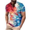 thumbnail image 1 of Birdeem Shirts for Men Mens Printing Button Casual Short Sleeve Round-Neck Blouses Shirts, 1 of 12