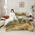 thumbnail image 4 of Castle Fairy Farm Animal Cow Full Size Comforter Sets 3-Piece for Kids Teens Adults,Farmhouse Highland Cattle Bedding Comforter Set,Rustic Vintage Cabin Windmill Lightweight Bedding Sets, 4 of 8