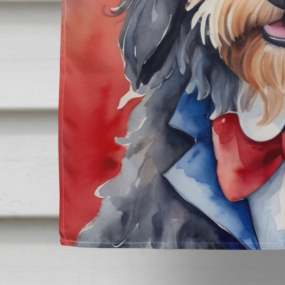 Bergamasco Sheepdog Patriotic American House Flag 28 in x 40 in