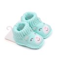 thumbnail image 6 of ZHOGXU Infant Bear Applique Knitted Athletic Shoes Warm Baby First Walking Shoes Soft Sole Home Booties For Newborn Baby,Green,0-3 Months, 6 of 6