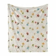 thumbnail image 1 of Airport Soft Flannel Fleece Throw Blanket, Minimal Design Pattern with Cartoon Colorful Plane Silhouettes, Cozy Plush for Indoor and Outdoor Use, 70" x 90", Eggshell and Multicolor, by Ambesonne, 1 of 6