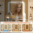 thumbnail image 3 of AKDSteel Vanity Desk with Mirror and Lights, Makeup Vanity Set with 6 Drawers and Shelves, White Vanity with Charging Station, Vanity with Stool & 3 Lighting Color Adjustable, 3 of 5