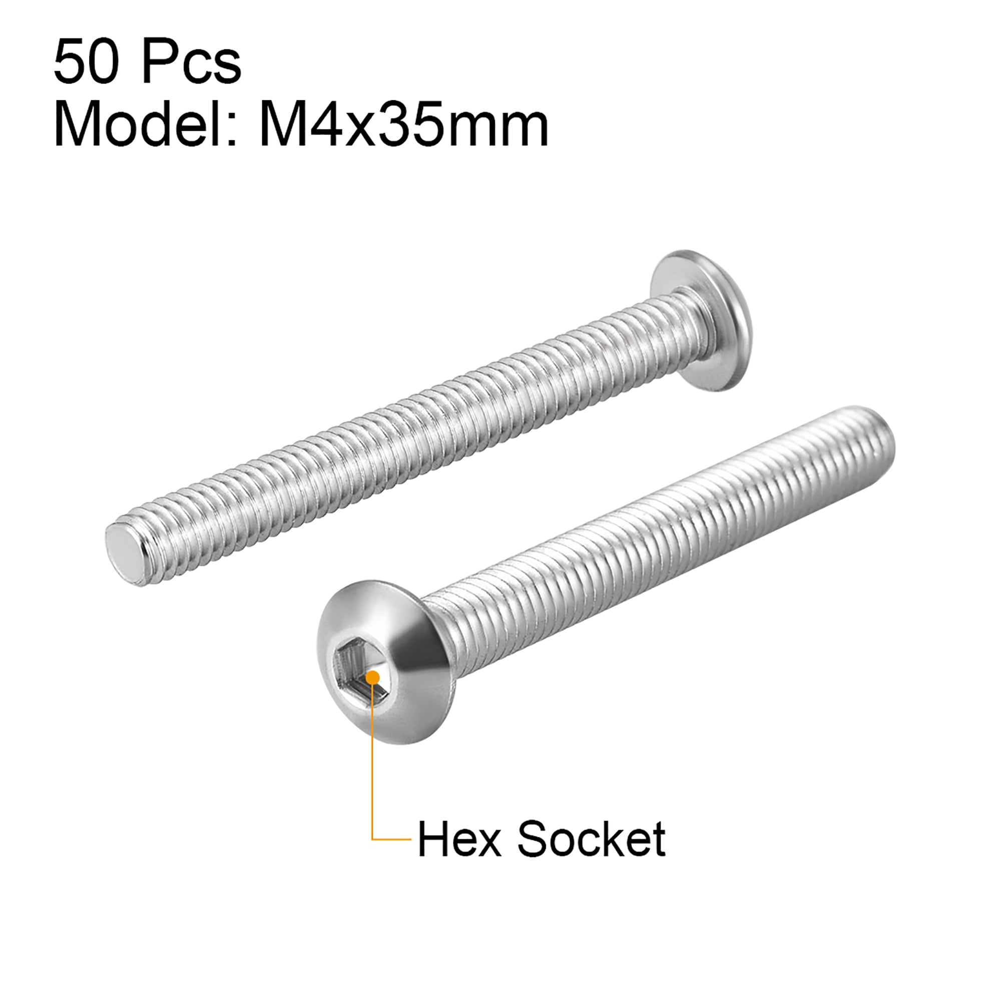 Uxcell M5x12mm Square Head Bolts – 10-Pack, Fully Threaded 304 Stainless Steel, Grade C Machine Screws