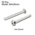 thumbnail image 2 of M4x35mm Machine Screws Hex Socket Round Head Screw 304 Stainless Steel Fasteners Bolts 50 pcs, 2 of 3