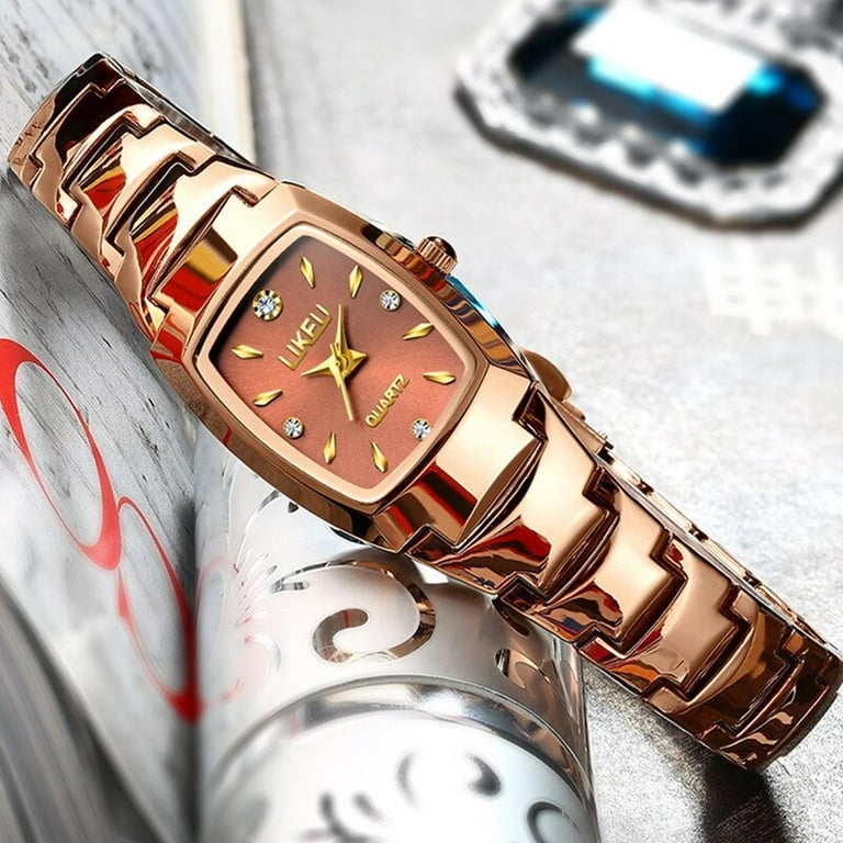 2022 New Watch Women Watches Top Brand Luxury Gold Waterproof Quartz Wrist Watch Ladies Clock Fashion Simple Women Relogio, Women's, Size: One size