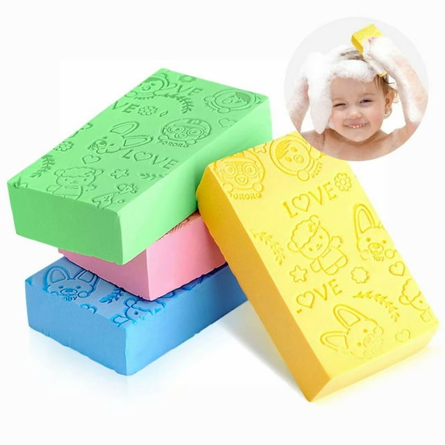 Soft Exfoliating Bath Sponge Bath Sponge Shower Sponge Soothing Body Sponge Shower Rub Tools Body Washing Loofah Cleaning Sponge Towel for Cleaning Exfoliating 4 Pieces
