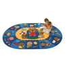 Carpets for Kids Printed Sign, Say, and Play Blue Area Rug