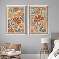 thumbnail image 2 of IDEA4WALL Framed Canvas Print Wall Art Set Orange Wildflowers Illustration Fine Art Decorative Bohemian Colorful Floral Botanical Artwork for Living Room, Bedroom, Office - 24"x36"x2 White, 2 of 4