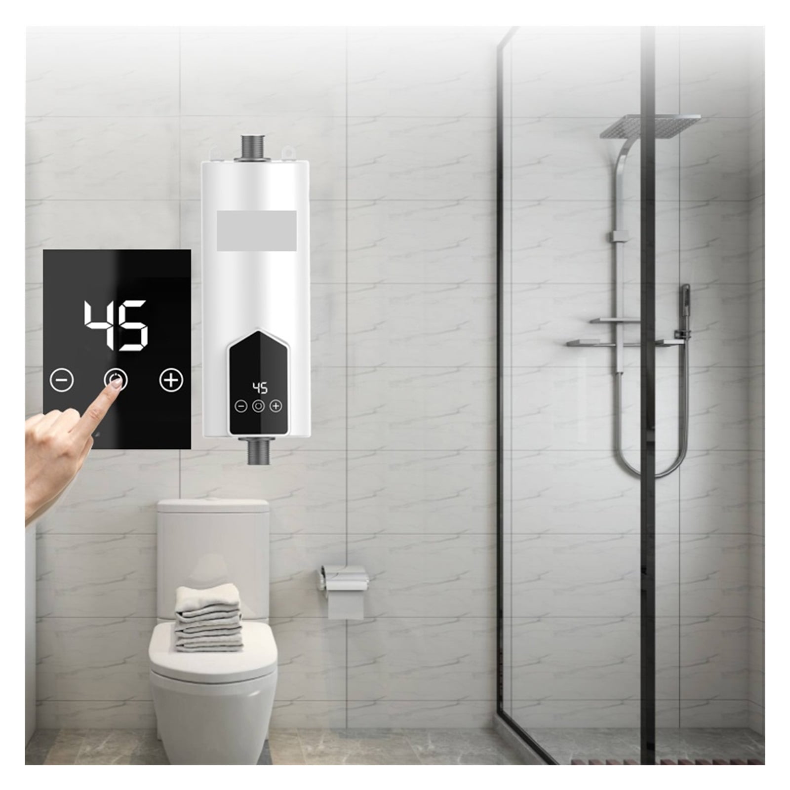 5500W Intelligent Electric Water Heater Temperature Adjustable Heater Bathroom Shower Kitchen Heater Instant Heating ,Safety Protections