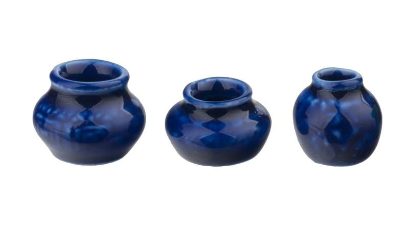 Dollhouse Miniature Blue Glass Vase 
