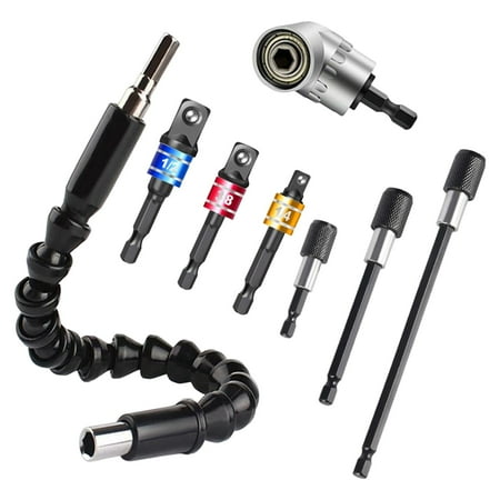 

1/4 Hex Shank Screwdriver Angled Bit Holder Power Tool Accessories Angle Screwdriver Drill Adapter Right Angle Drill Adapter for Home DIY 8PCS