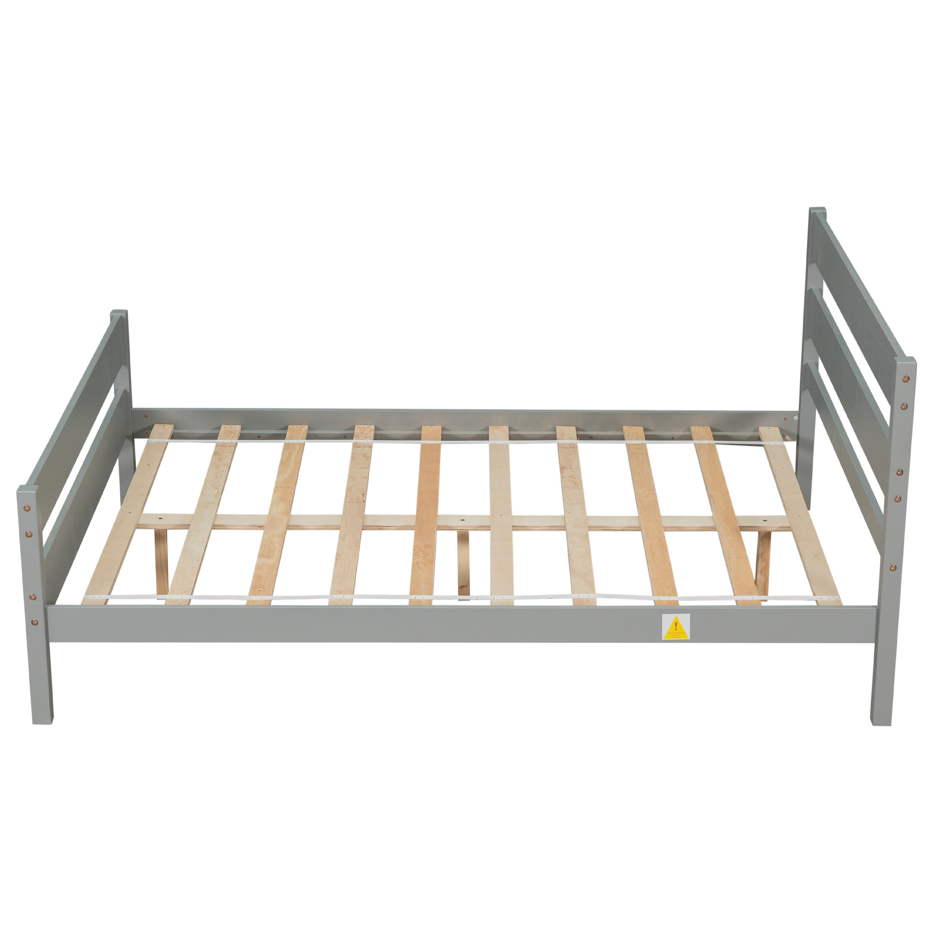 Bellemave Full Bed Frames,Wood Platform Bed with Headboard and Footboard, Full Size Sleigh Bed with Wood Slat Support, No Box Spring Needed (Gray)