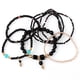 thumbnail image 3 of Xiao Hua Pulseras de cuentas apilables bohemias para mujeres y hombres, juego de pulseras multicapa con colgante y brazaletes elásticos, color rojo, 3 of 4