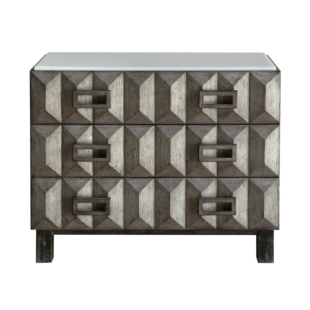 Geometric Three Drawer Chest