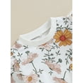 thumbnail image 6 of Elippeo Baby Girls 2-piece Outfit 6M 12M 18M 24M 3Y  Flower Print Long Sleeve Crew Neck Sweatshirt with Elastic Waist Sweatpants Fall Clothes, 6 of 10