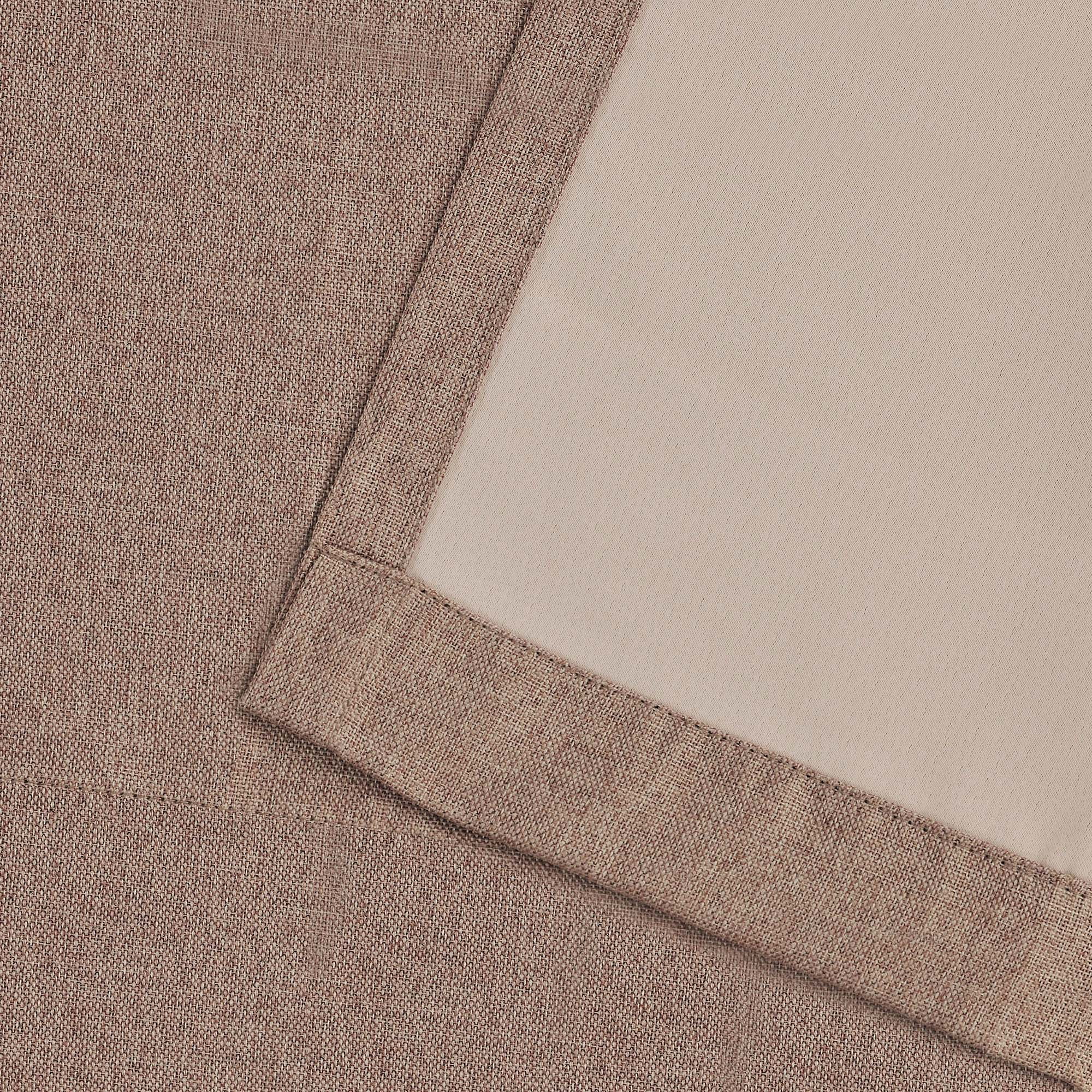 Linen Solid Blackout Curtain Panels, 26" x 84", Acorn by Blue Nile Mills