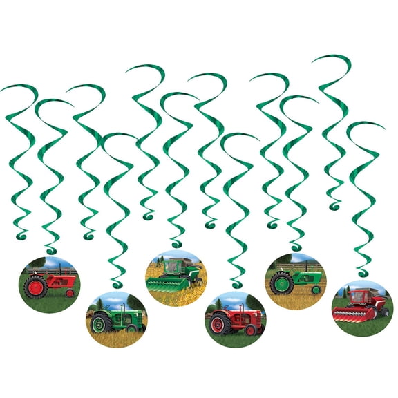 Tractor Hanging Swirls (12 Pcs) - 1 Pack